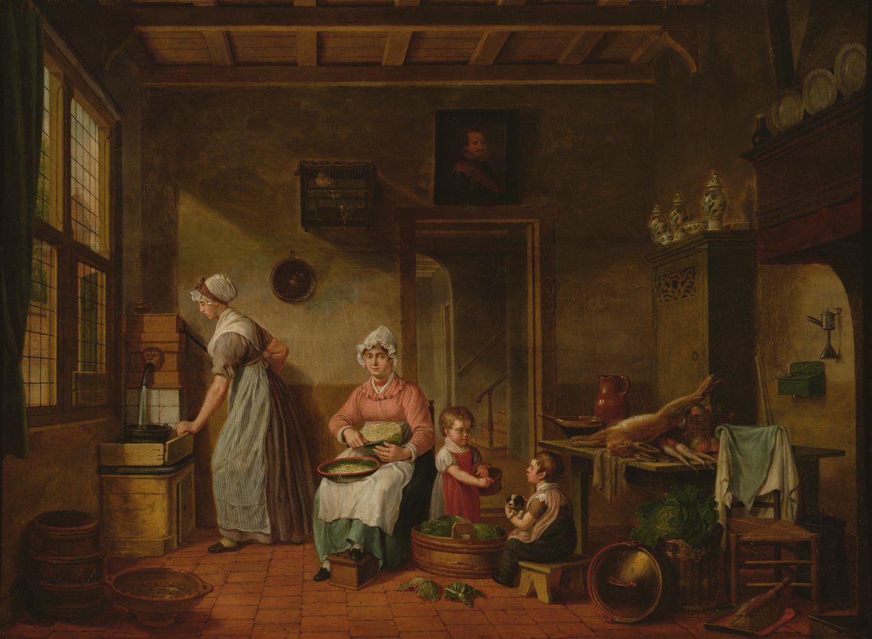 Kjøkkeninnredning, 1820 av Cornelis van Cuylenburg