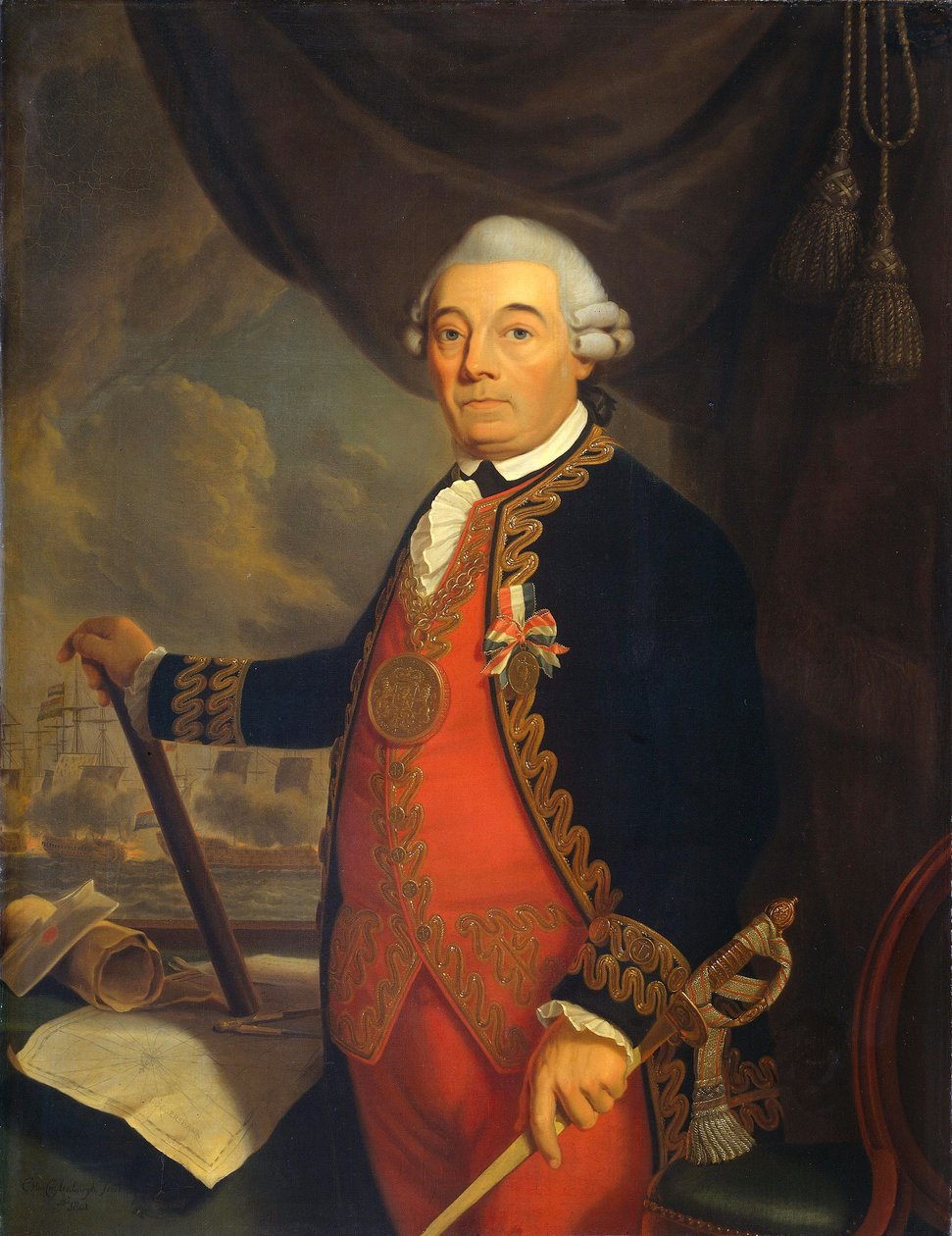 Portrett av Johan Arnold Zoutman (1724-1793), viseadmiral.[1]  Alternativ(e) tittel(er):   Johan Arnold Zoutman (1724-93). Viseadmiral.[2] Jan Arnold Zoutman.[2] av Cornelis van Cuylenburgh