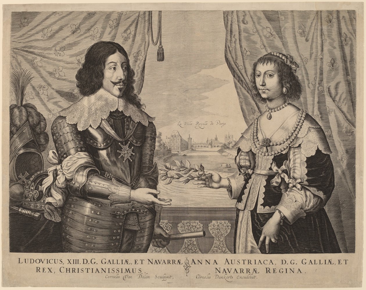 Kong Ludvig XIII av Frankrike og Anne av Østerrike av Cornelis van Dalen I