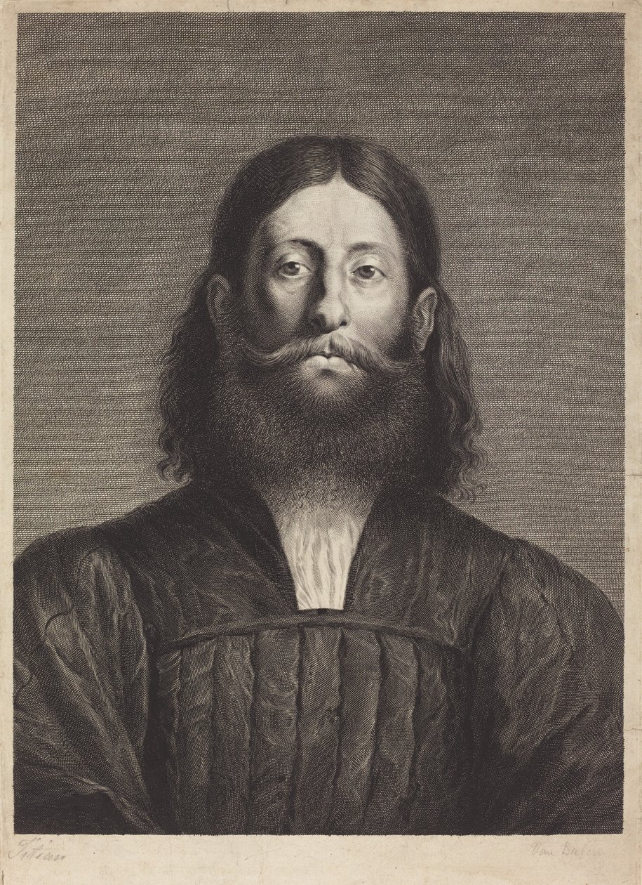 Giorgione Barbarelli av Cornelis van Dalen I, after Titian