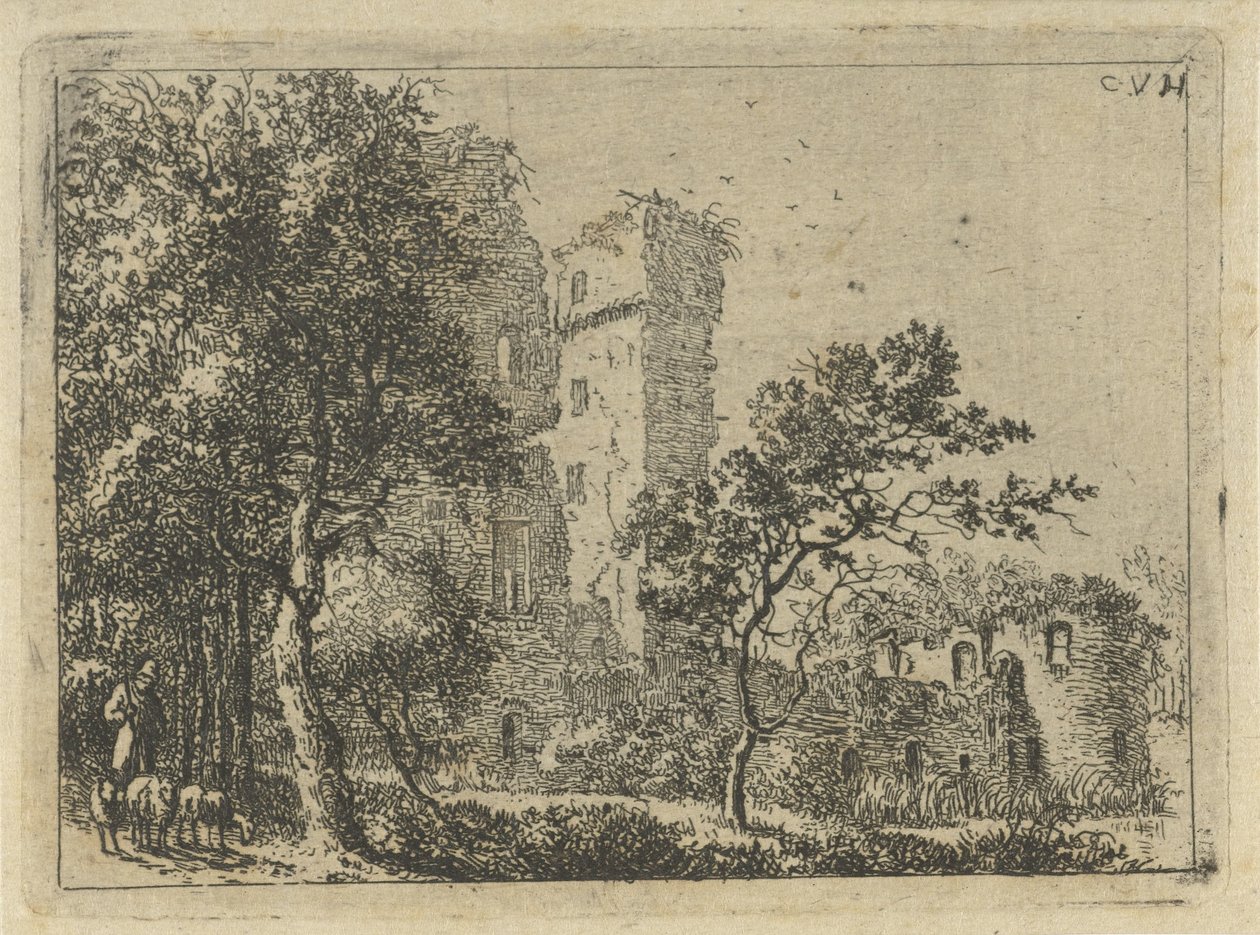 Ruinene av Duurstede slott av Cornelis van Hardenbergh