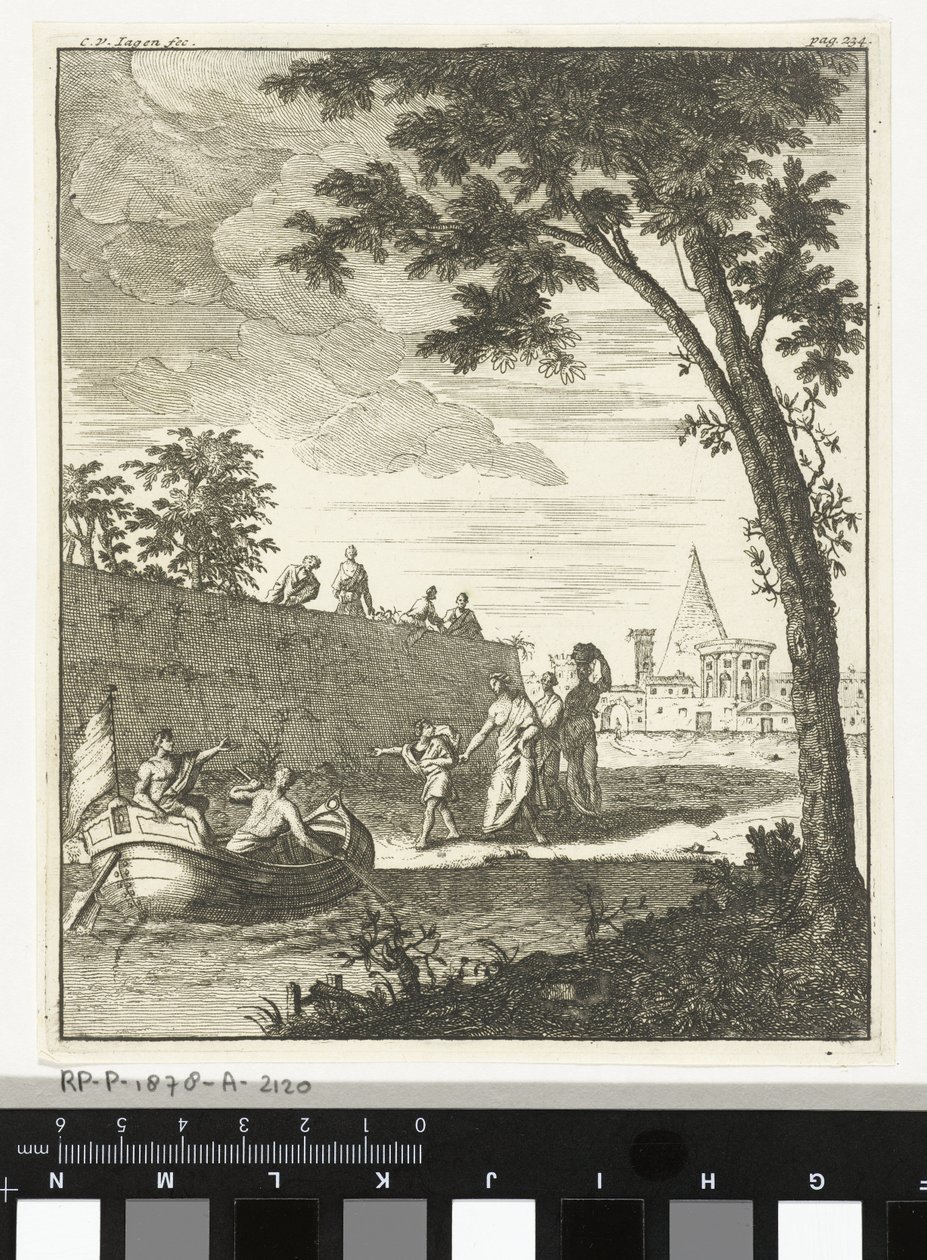 Landskap med båt av Cornelis van Jagen