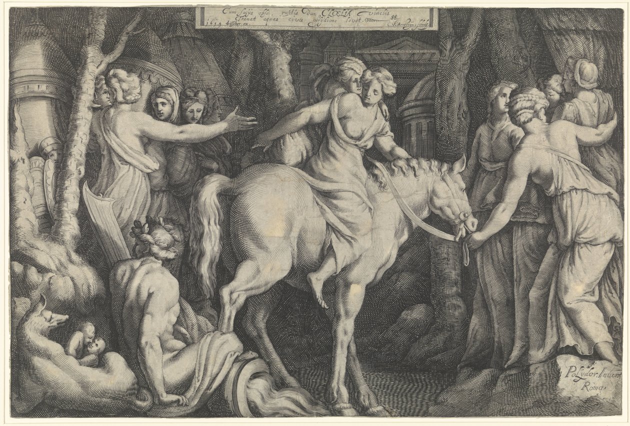 Cloelias fly over Tiberen Cloelia (tittel på objekt) av Cornelis van Kittensteyn
