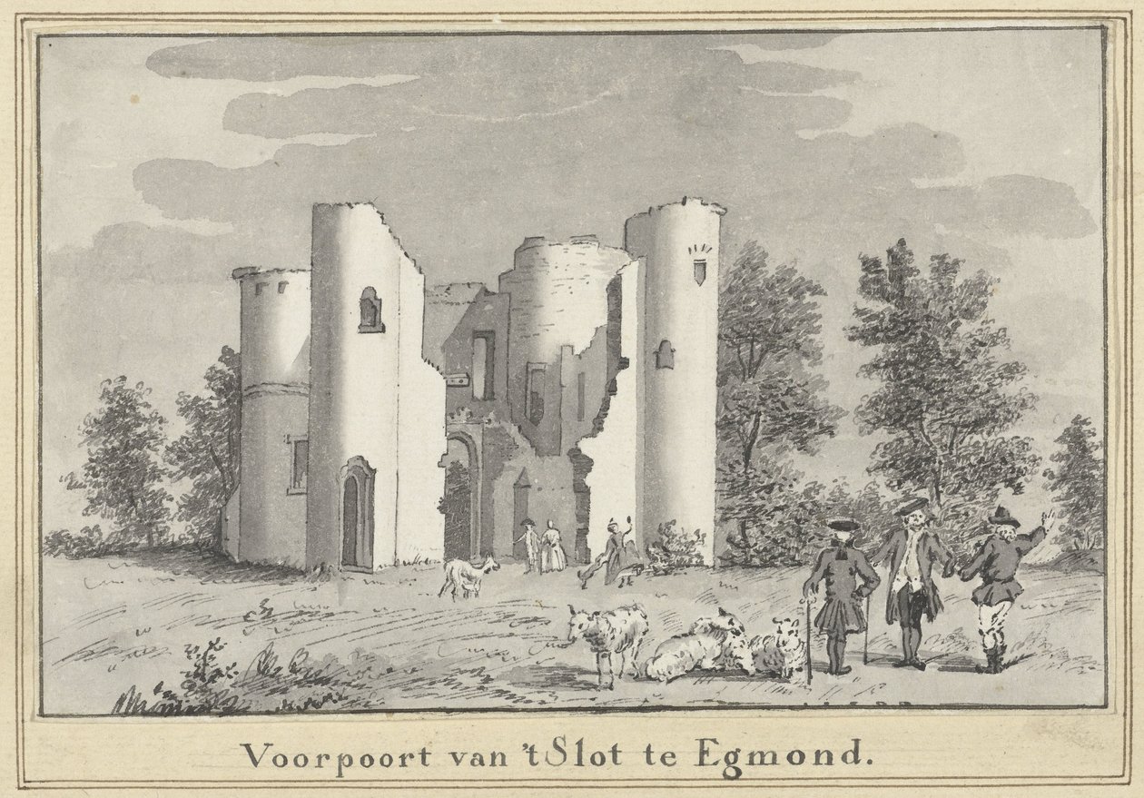 Ruinene av slottet i Egmond av Cornelis van Noorde (attributed to)