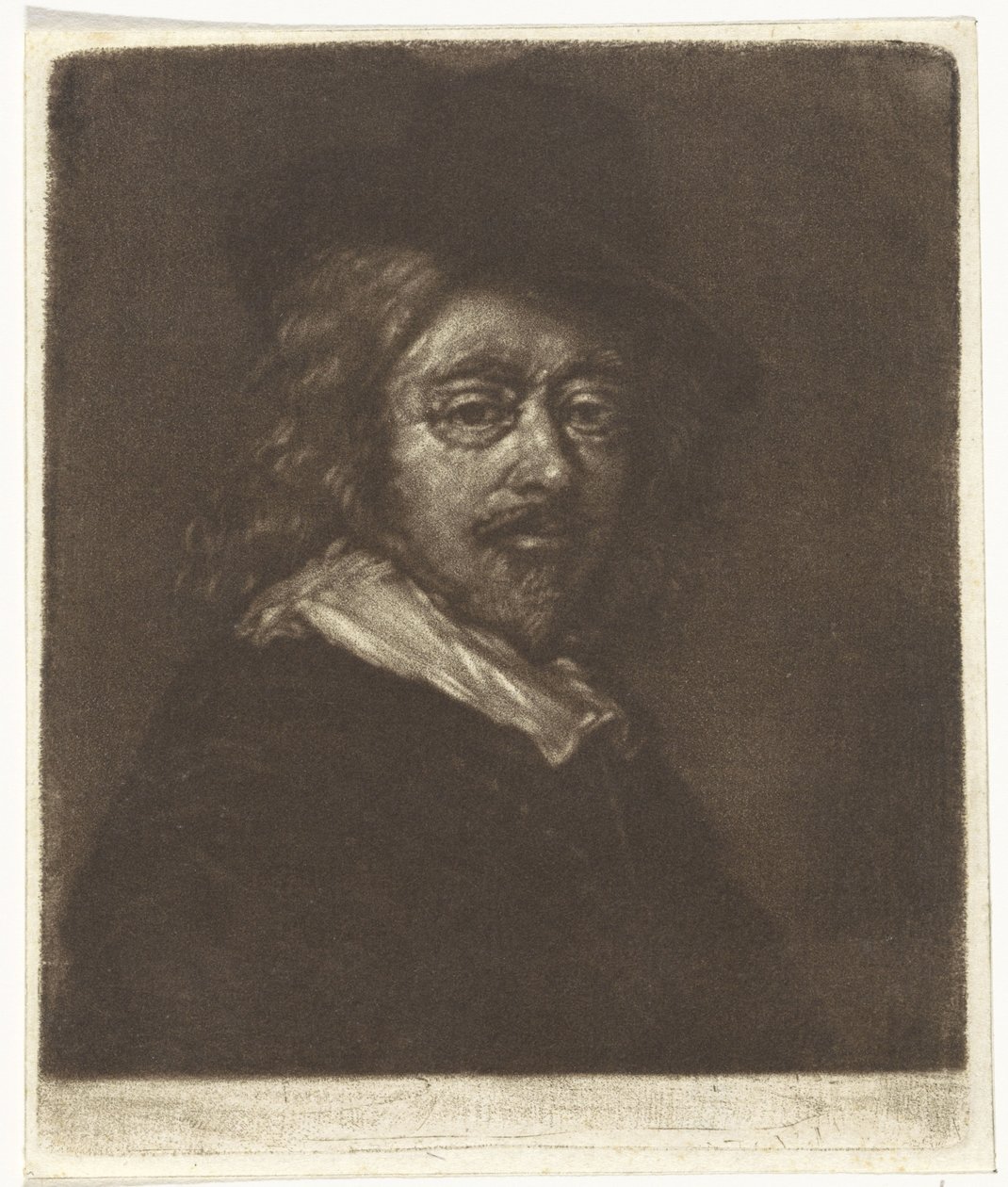 Portrett av Frans Hals med hatt av Cornelis van Noorde