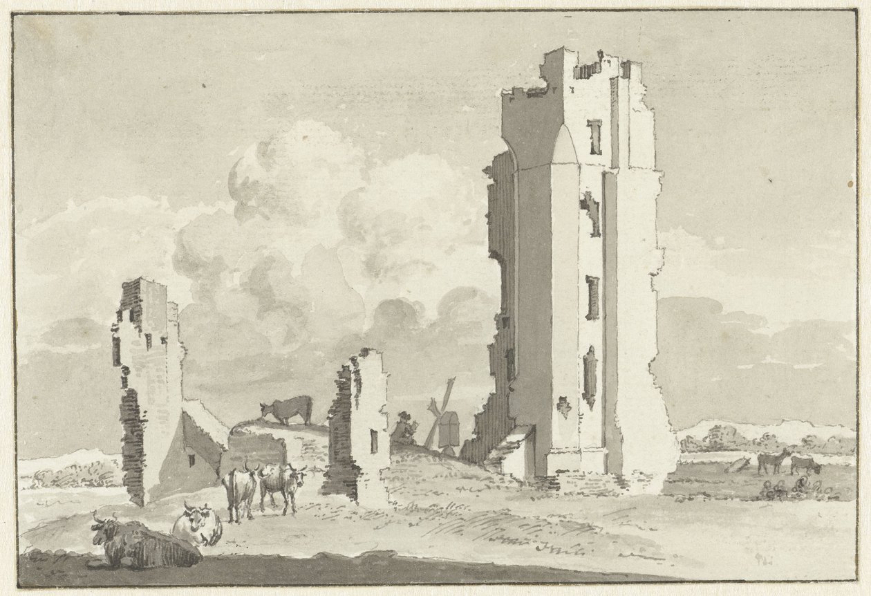 Ruinene av huset i Kleve nær Haarlem av Cornelis van Noorde