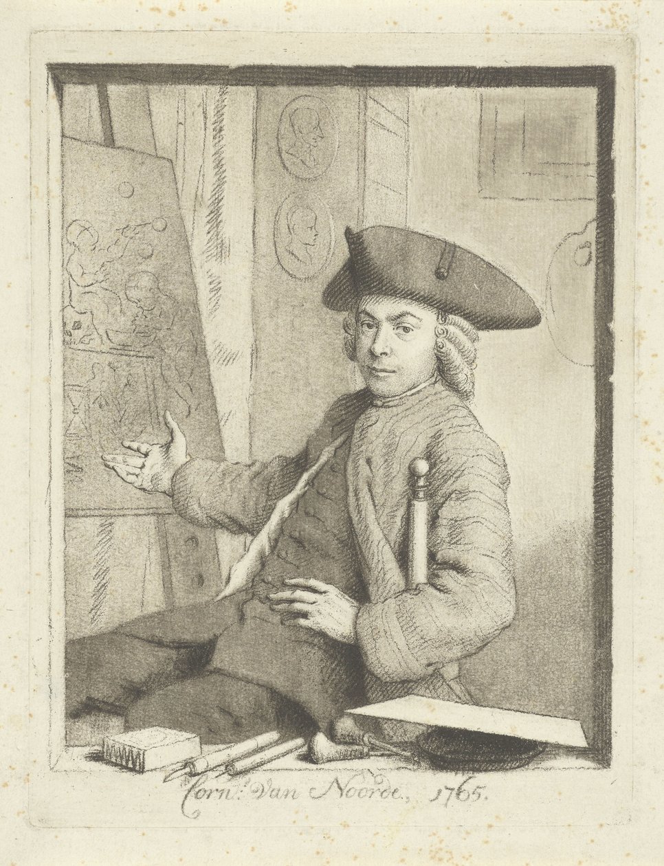 Selvportrett av Cornelis van Noorde av Cornelis van Noorde