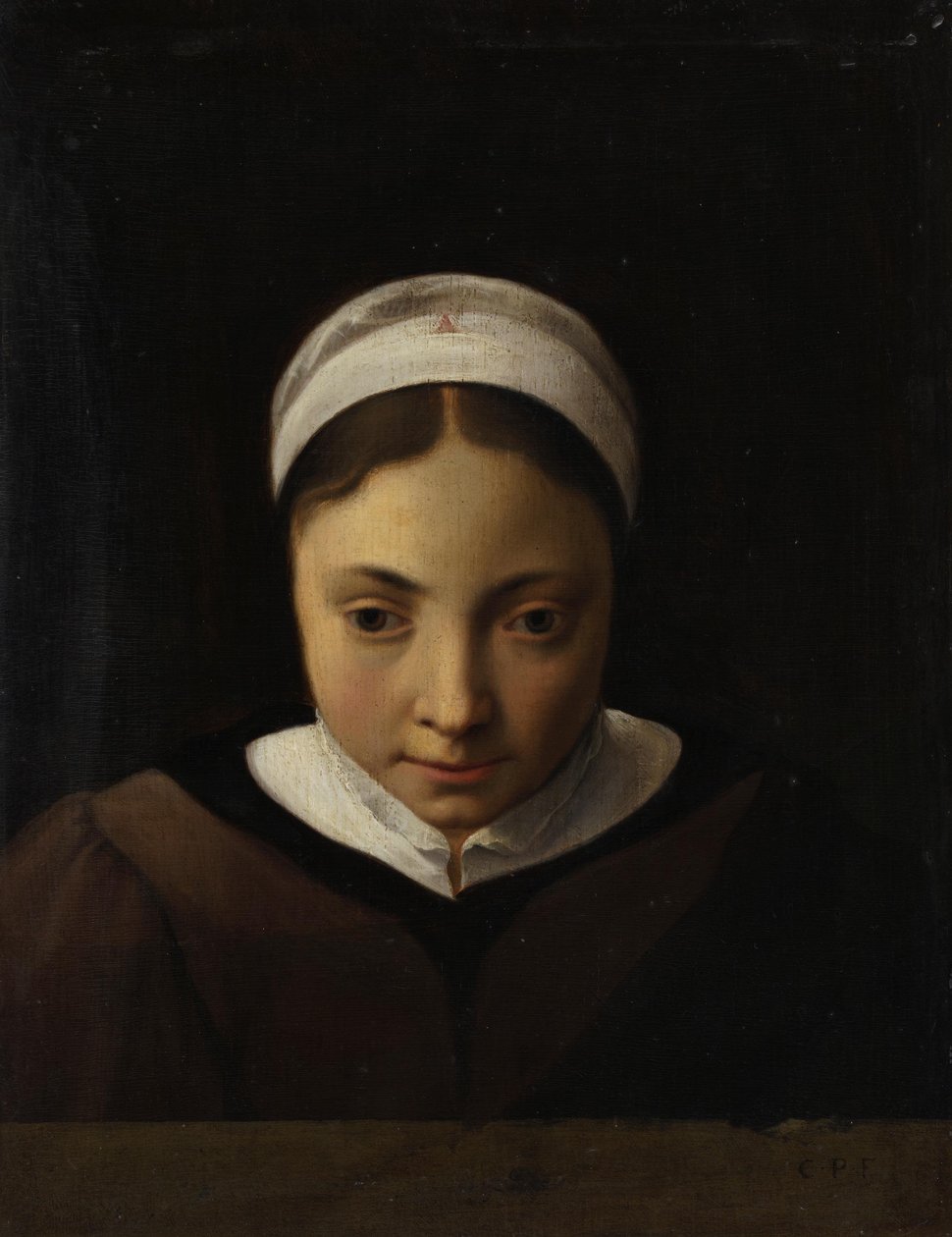 Brystbilde av en ung jente av Cornelis van Poelenburch
