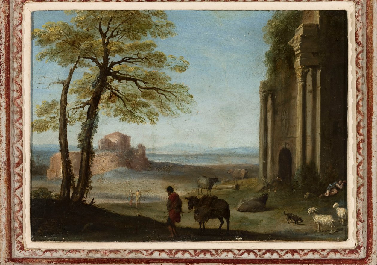 Hyrdelandskap av Cornelis van Poelenburch