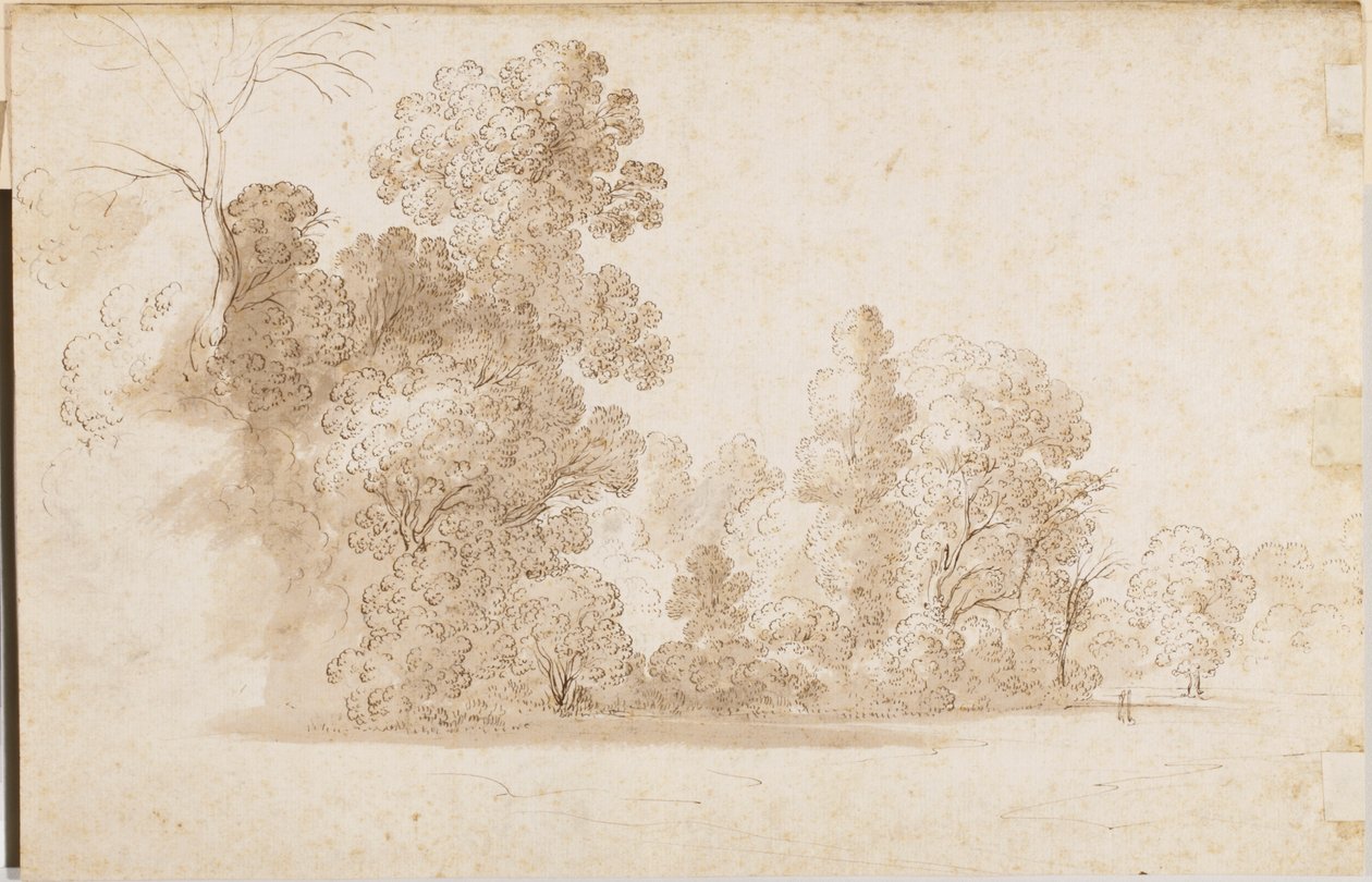 Et skogkledd landskap av Cornelis van Poelenburgh or Poelenburch