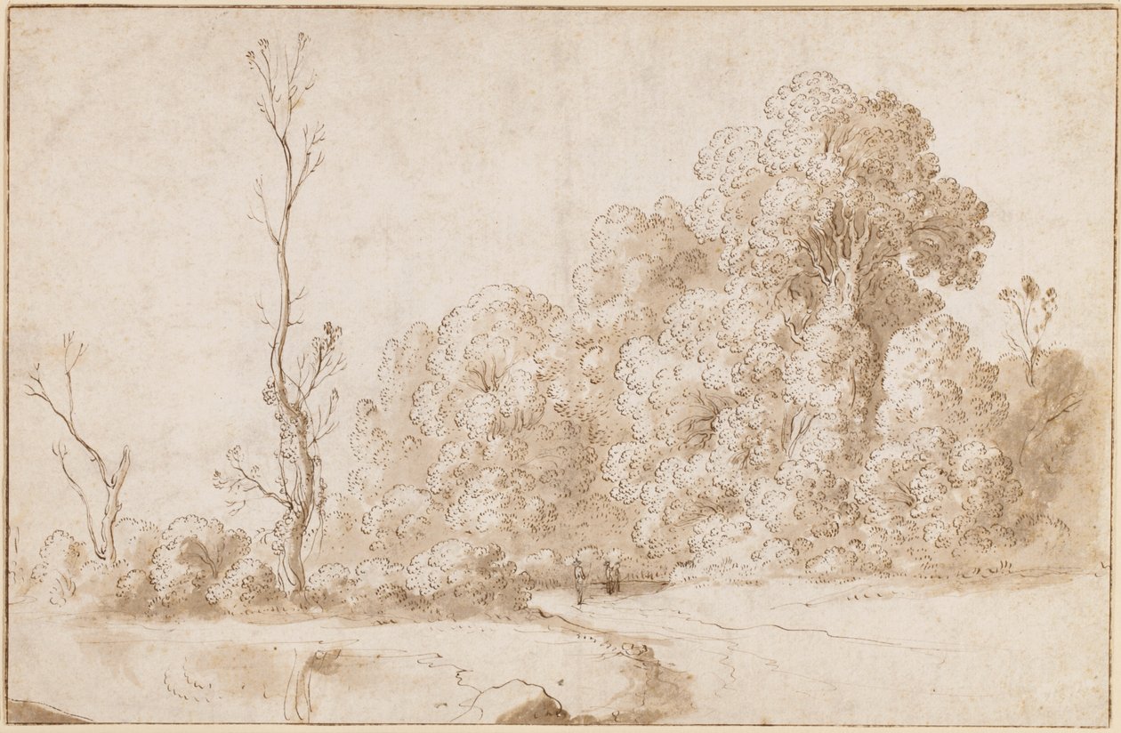 Et skogkledd landskap av Cornelis van Poelenburgh or Poelenburch