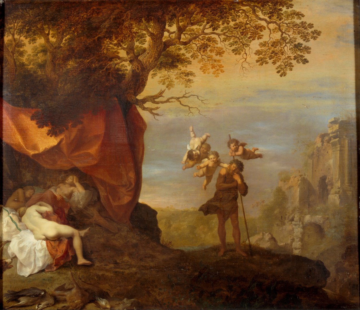 Cymon og Iphigenia, 1630-1640 av Cornelis van Poelenburgh or Poelenburch