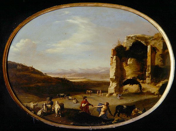 Mercury and Batto, ca. 1621 (olje på lerret) av Cornelis van Poelenburgh or Poelenburch