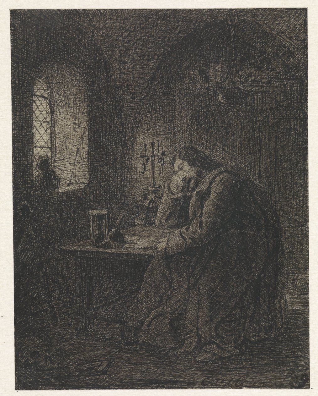 Forsker på studierom av Cornelis van der Griendt