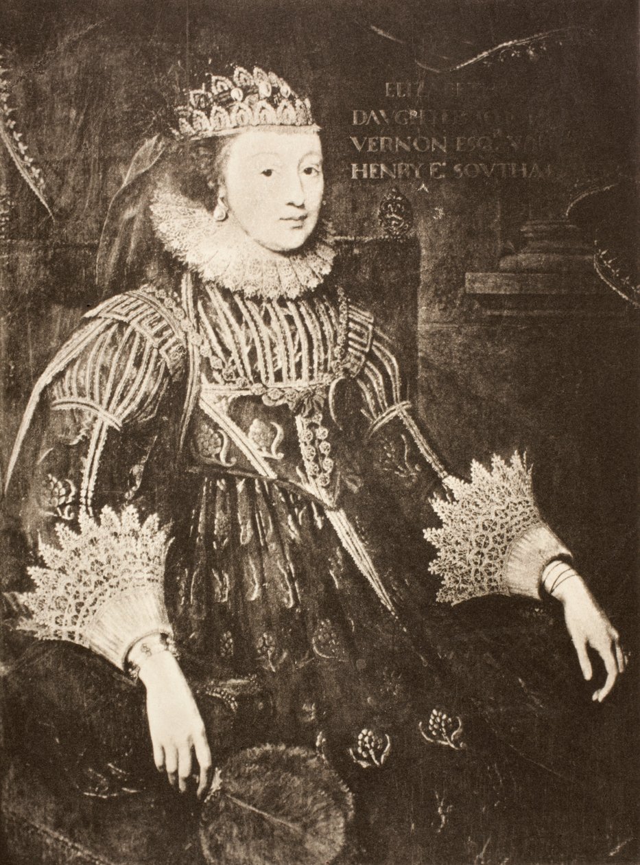Elizabeth Wriothesley, fra 'Memoirs of the Martyr King' av Allan Fea, utgitt 1905 av Cornelius Janssen van Ceulen