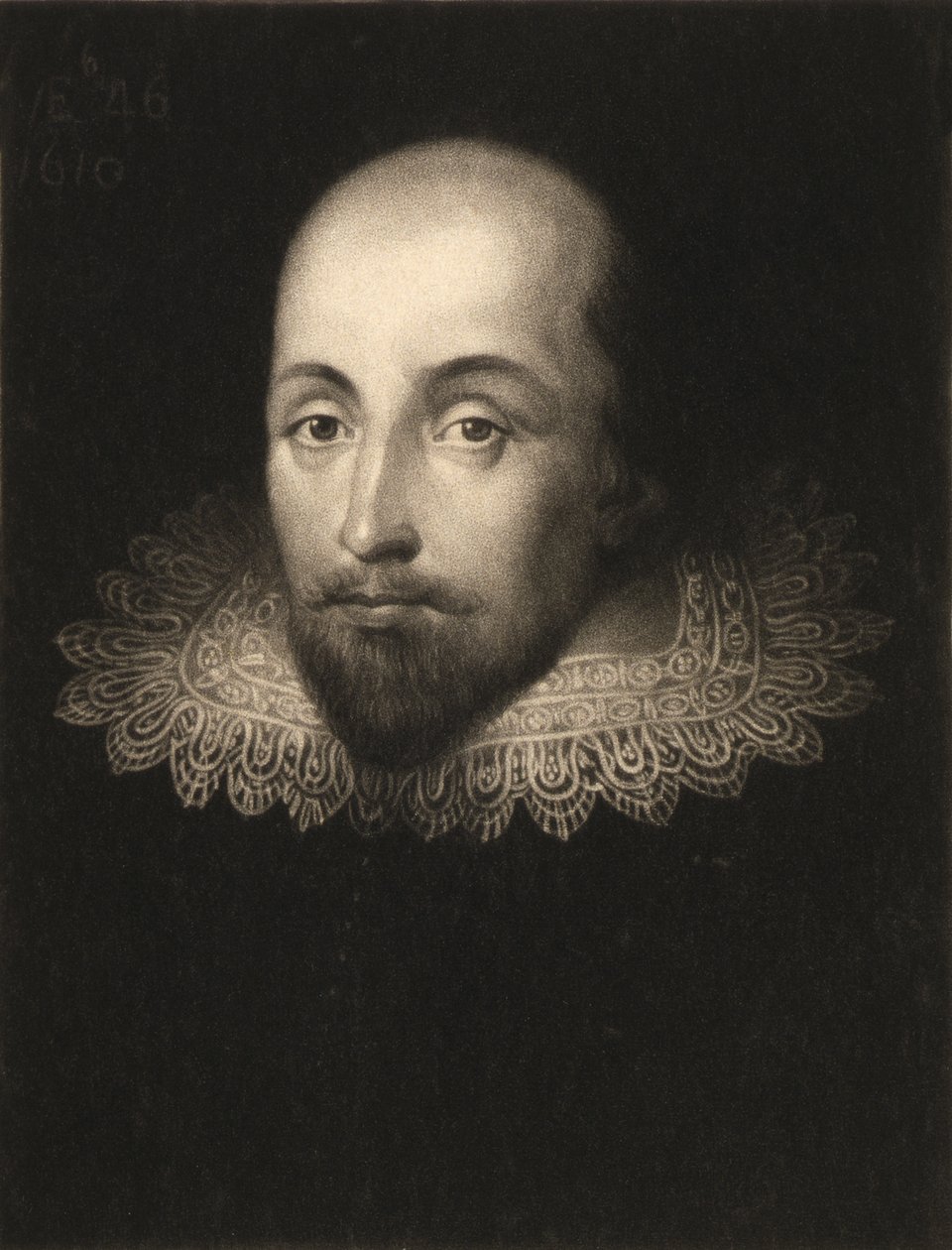William Shakespeare (1564-1616), gravert av Charles Turner (1773-1857) av Cornelius Janssen van Ceulen
