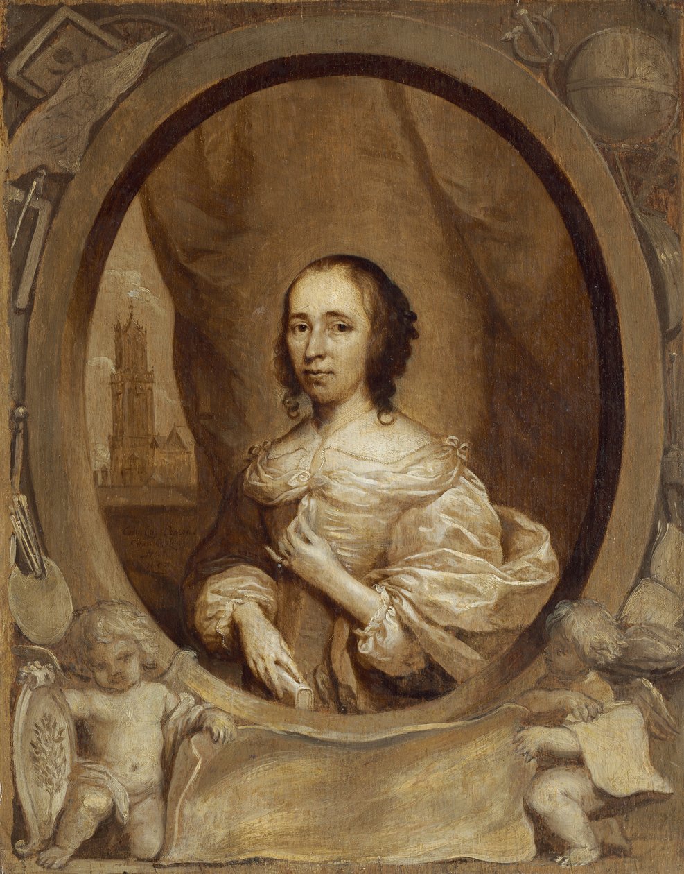 Anna Maria van Schurman, 1657 av Cornelius Janssen van Ceulen