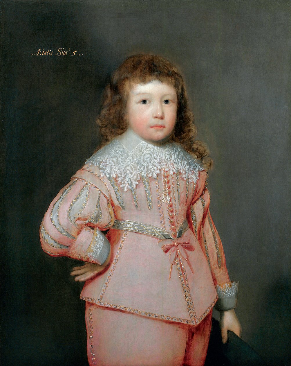 Portrett av en ung gutt antatt å være Lucius Cary, 3. Viscount Falkland, ca. 1637 av Cornelius Janssen van Ceulen