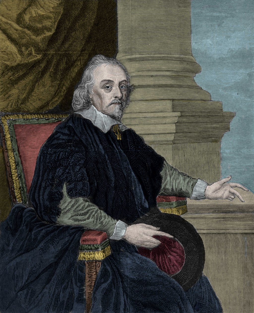 William Harvey (1578-1658), engelsk lege, ifølge maleriet Cornelius Jansen. av Cornelius (after) Jansen