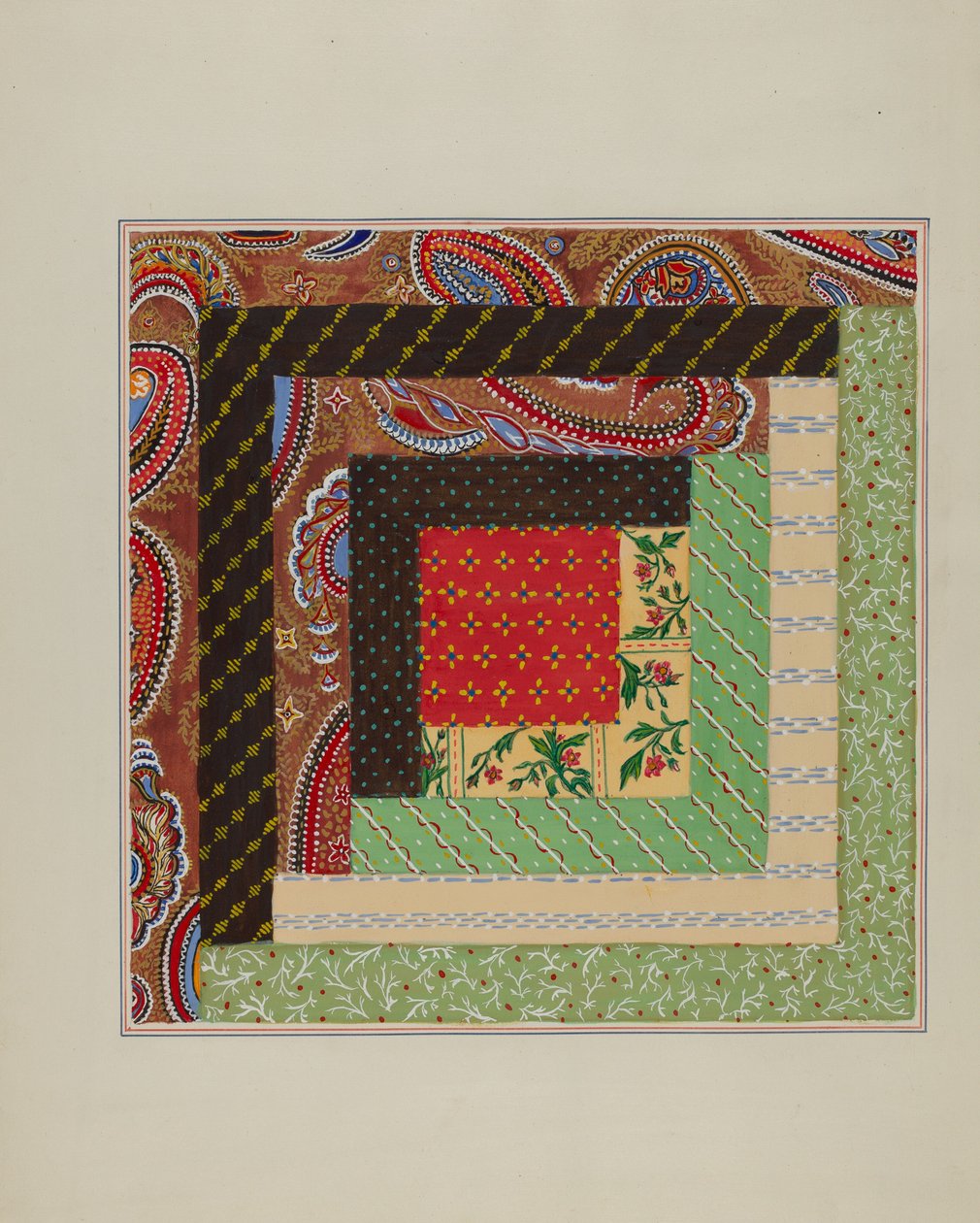 Tømmerhytte Quilt Square av Cornelius Christoffels and Margaret Linsley