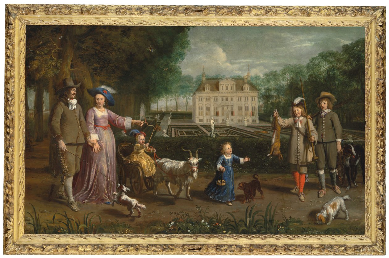 Gruppeportrett av en familie av Cornelius Holsteyn