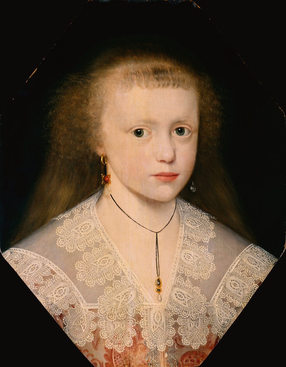 Portrett av en ung jente av Cornelius I (attr.to) Johnson