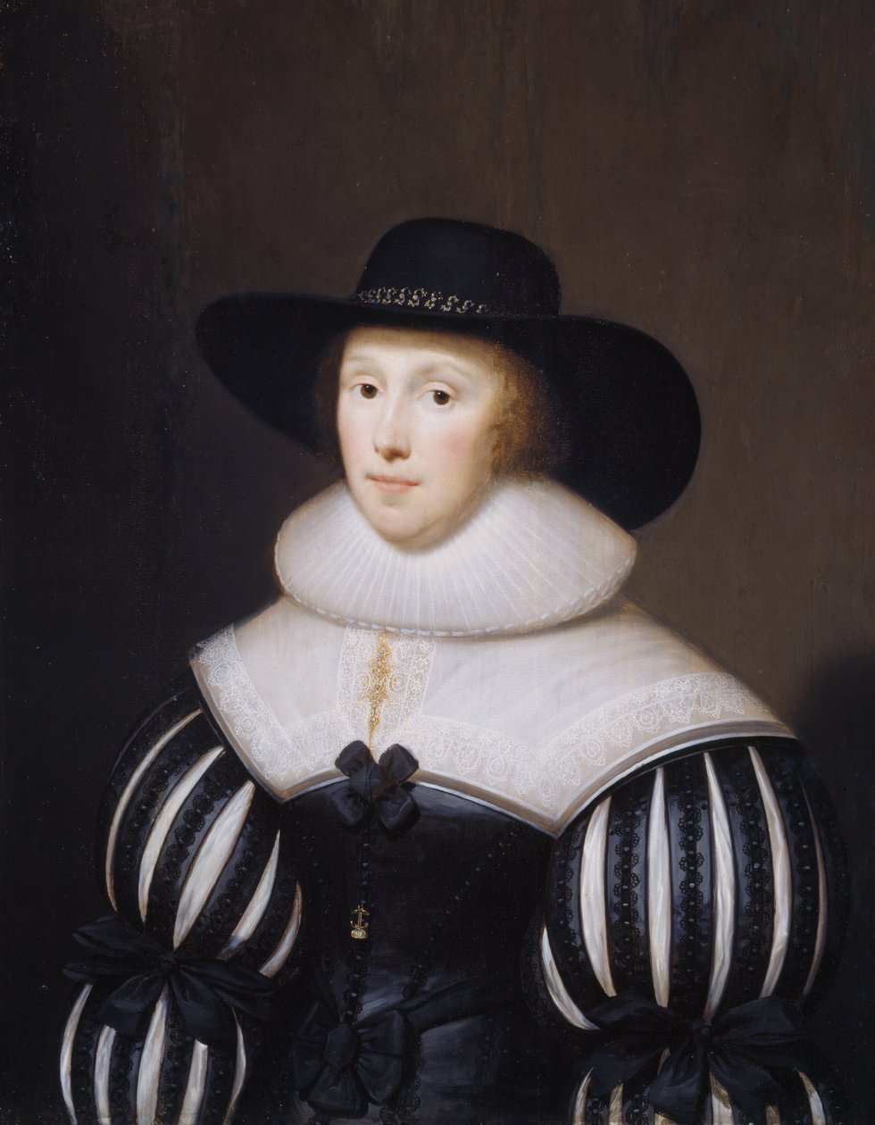 Portrett av Grace Bradbourne, kone til Thomas Holte, 1627-1700 av Cornelius I Johnson