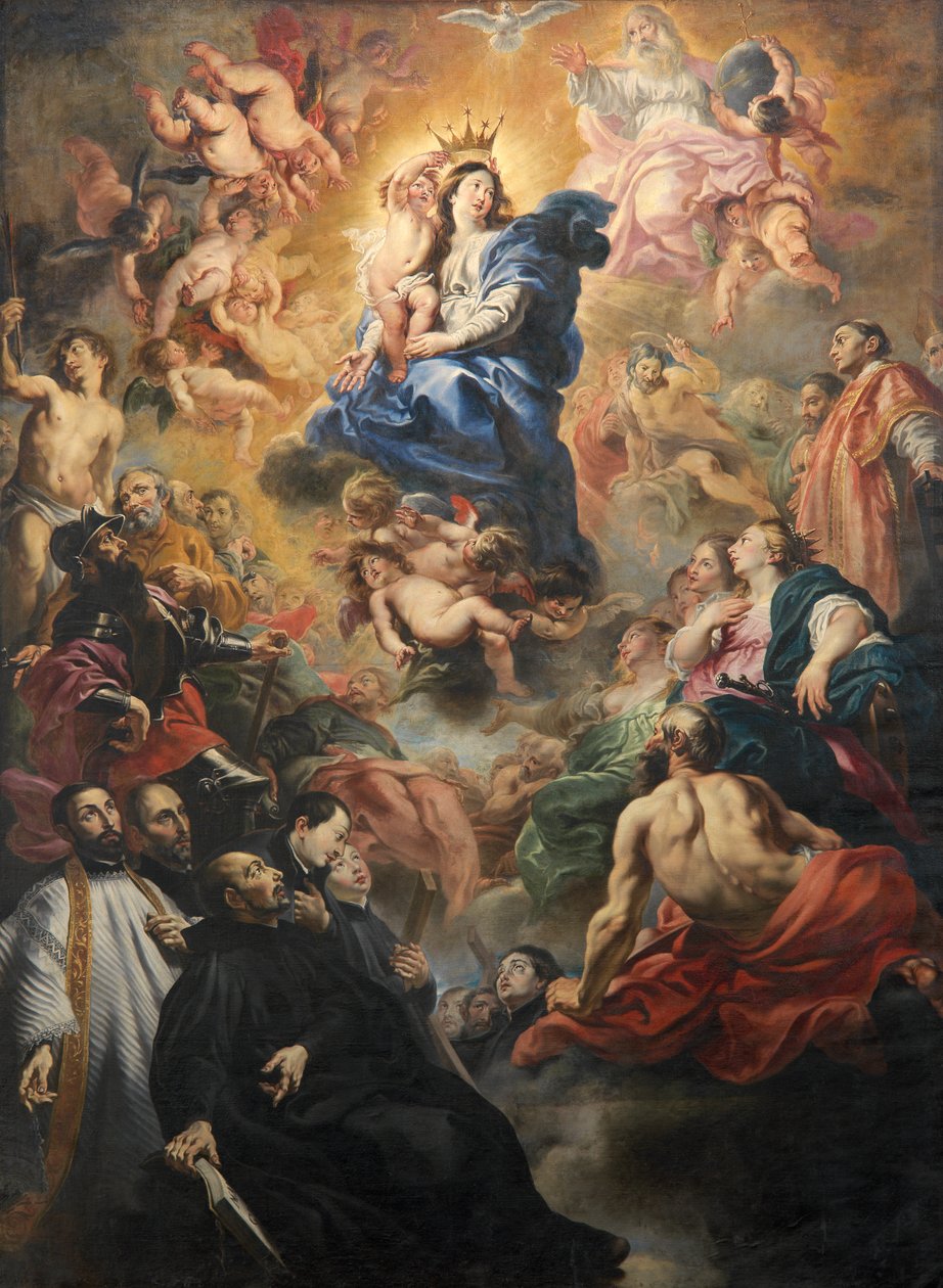 Coronation of the Virgin (olje på lerret) av Cornelius I Schut