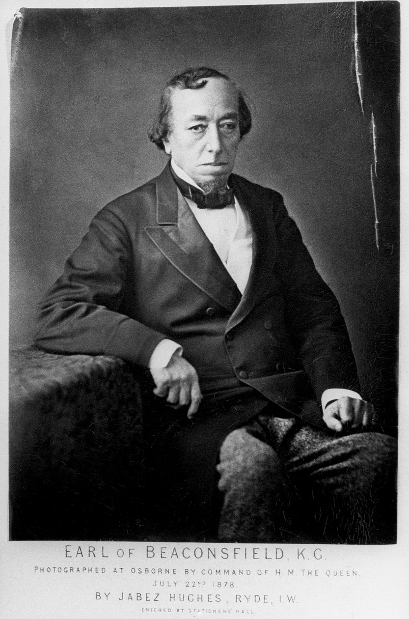 Benjamin Disraeli, 1. jarl av Beaconsfield 1804-1881, britisk konservativ statsmann, 1878 av Cornelius Jabez Hughes