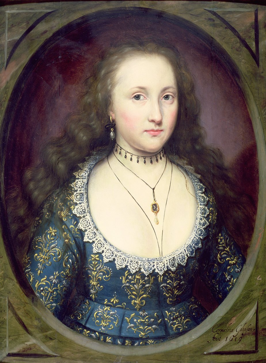 Portrett av en dame kalt Mary, grevinne av Pembroke, 1619 av Cornelius Janssen van Ceulen