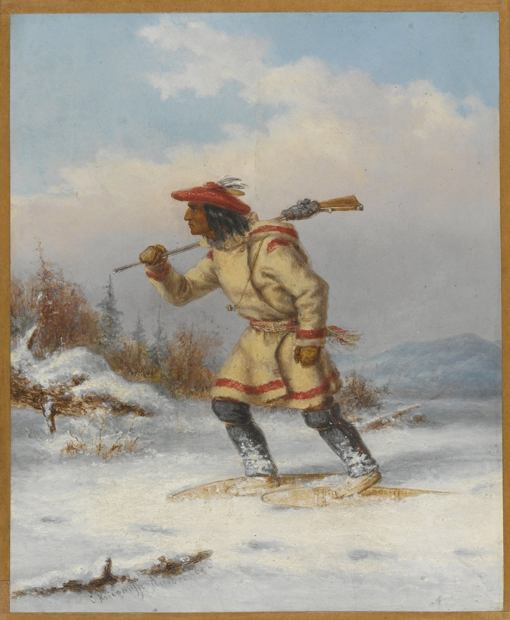 Etter elgen, ca. 1860 av Cornelius Krieghoff