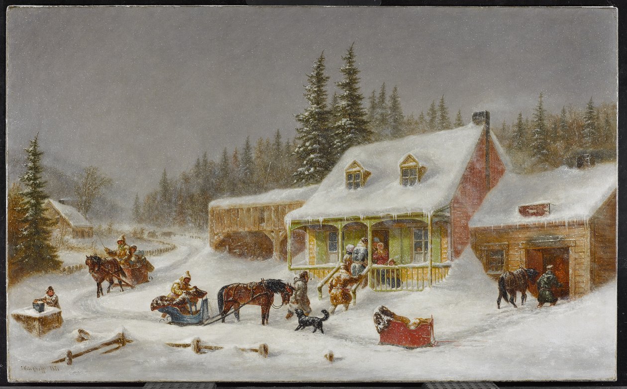 Smedbutikken. 1871 av Cornelius Krieghoff
