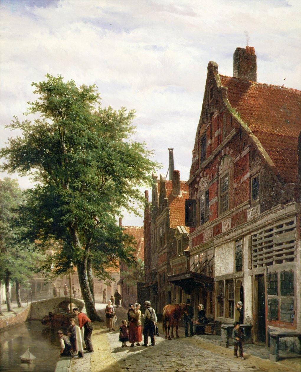 Zuiderhavendijk, Enkhuizen om sommeren av Cornelius Springer