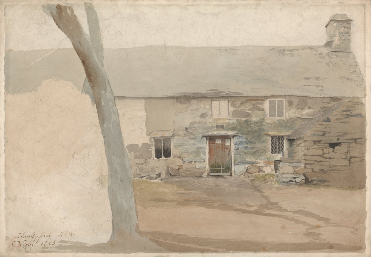 Hytter i Llanllyfni, Nord-Wales av Cornelius Varley