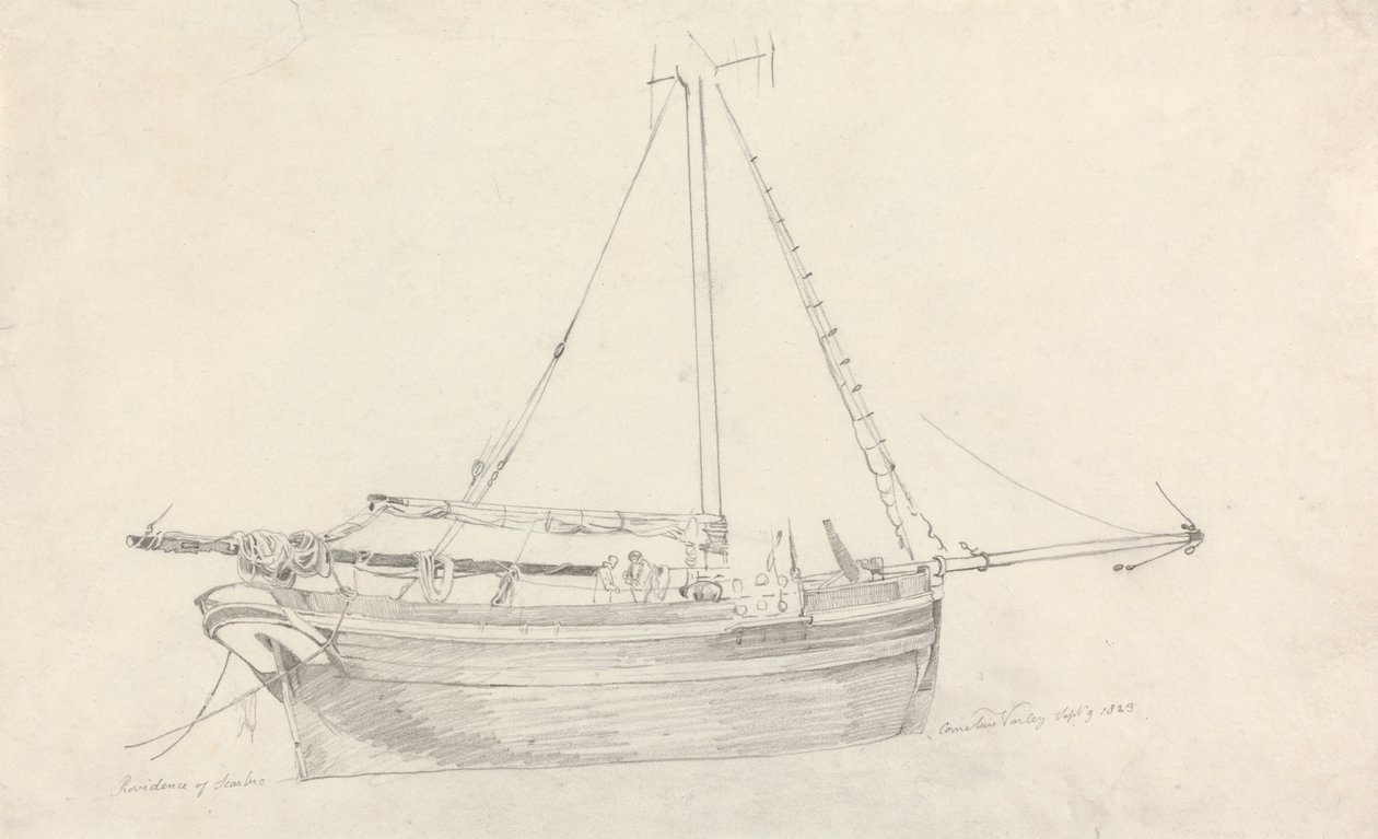Fiskefartøyet "Providence" fra Scarborough av Cornelius Varley