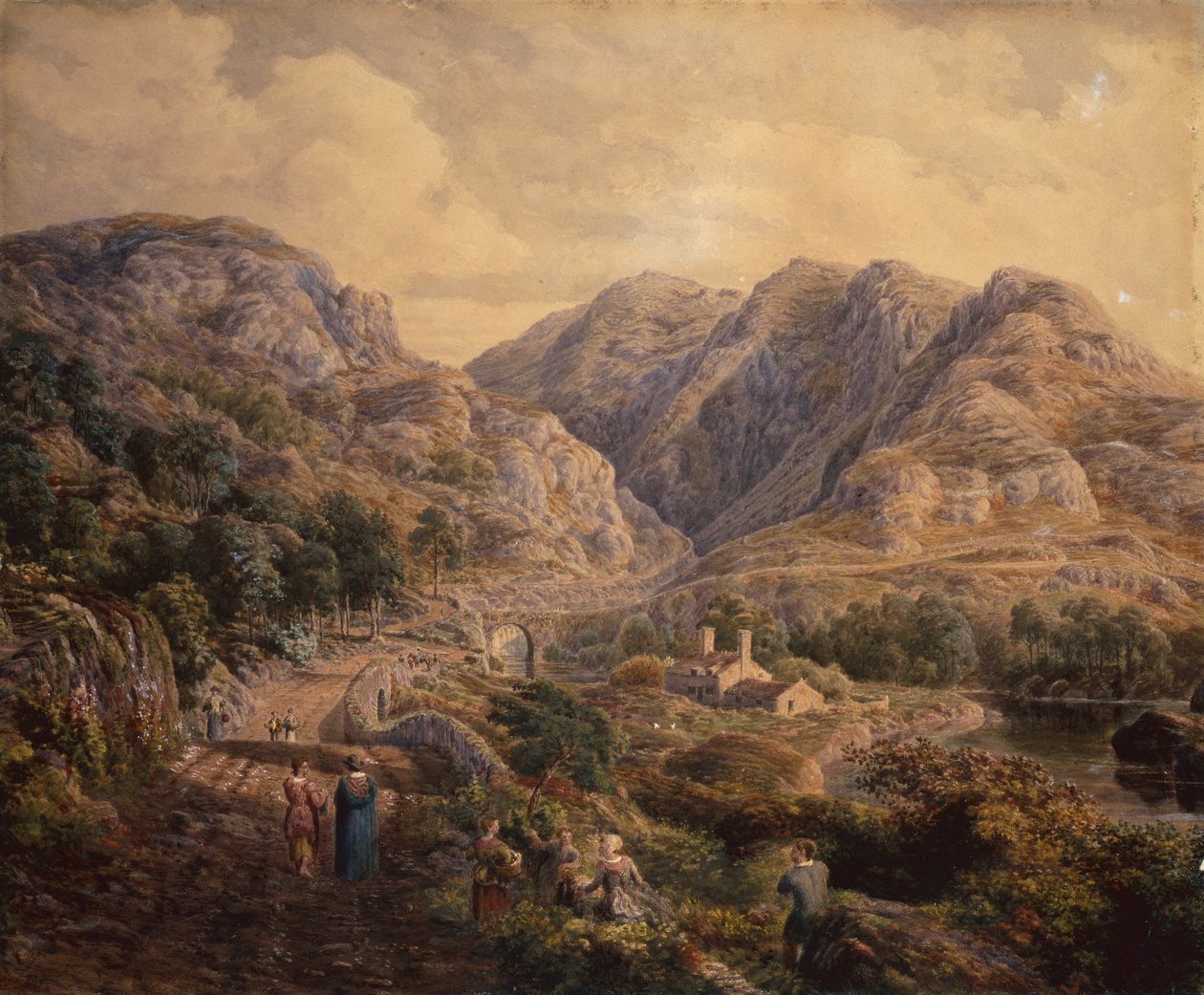Pass av Pont Aber Glaslyn, Nord-Wales av Cornelius Varley