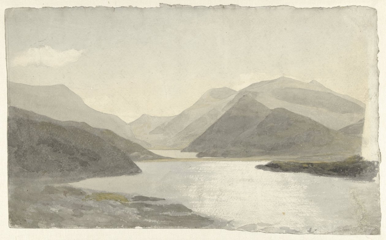 Sollys over en innsjø nær Snowdon, Llanberis, Nord-Wales Sollys på en innsjø ved Snowdon, Llanberis, Nord-Wales av Cornelius Varley
