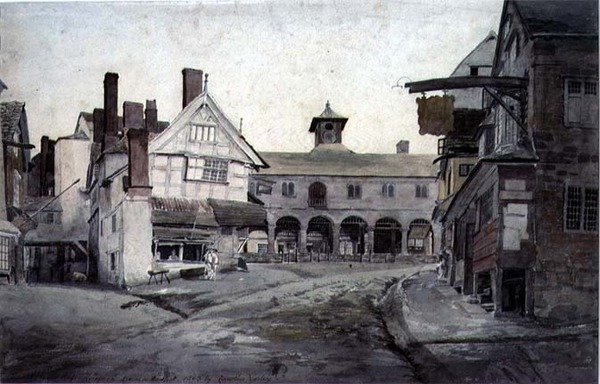 The Market Place, Ross, Herefordshire av Cornelius Varley