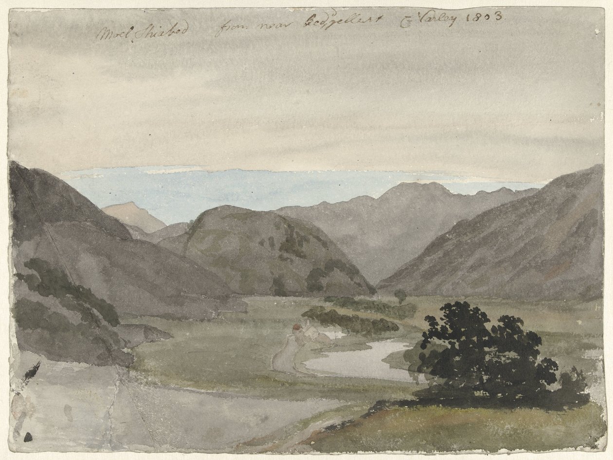 Utsikt over Moel Siabod fra Beddgelert, Nord-Wales Utsikt over Moel Siabod fra Beddgelert, Nord-Wales av Cornelius Varley