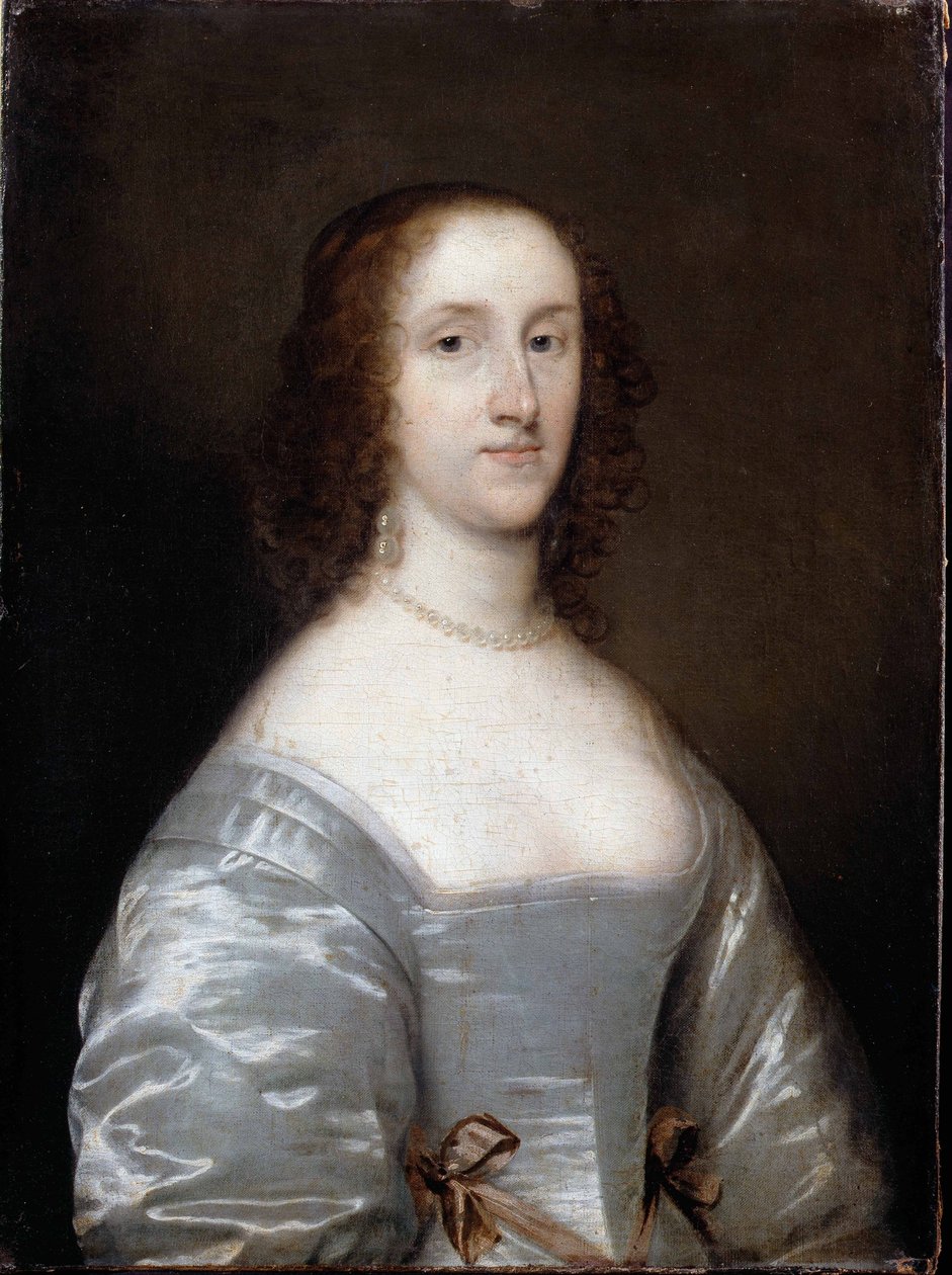 Portrett av en dame i hvitt av Cornelius the elder Johnson