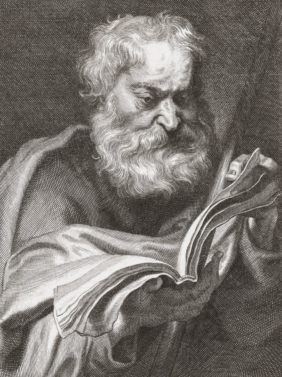 Apostelen Thomas, tvilende Thomas, portrett. av Cornelius van Caukercken