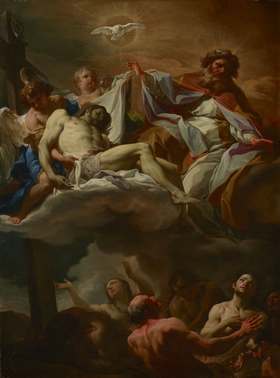 Treenigheten med sjeler i skjærsilden, ca. 1740 av Corrado Giaquinto