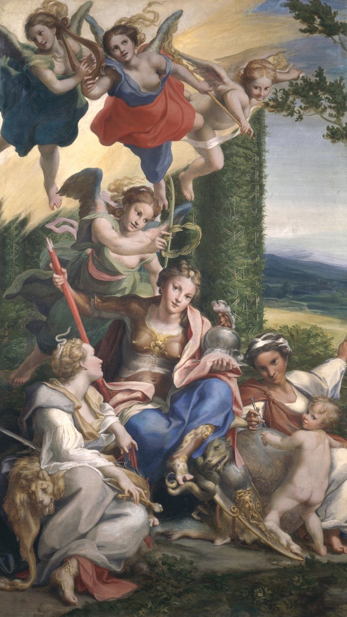 Allegory of the Virtues, ca. 1529-30 (tempera på lerret) av Antonio da Correggio