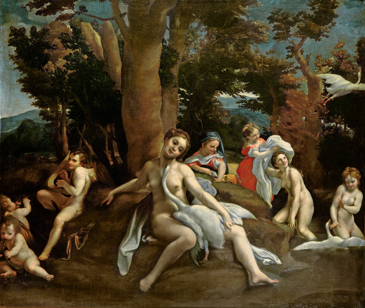 Leda og Svanen av Antonio da Correggio