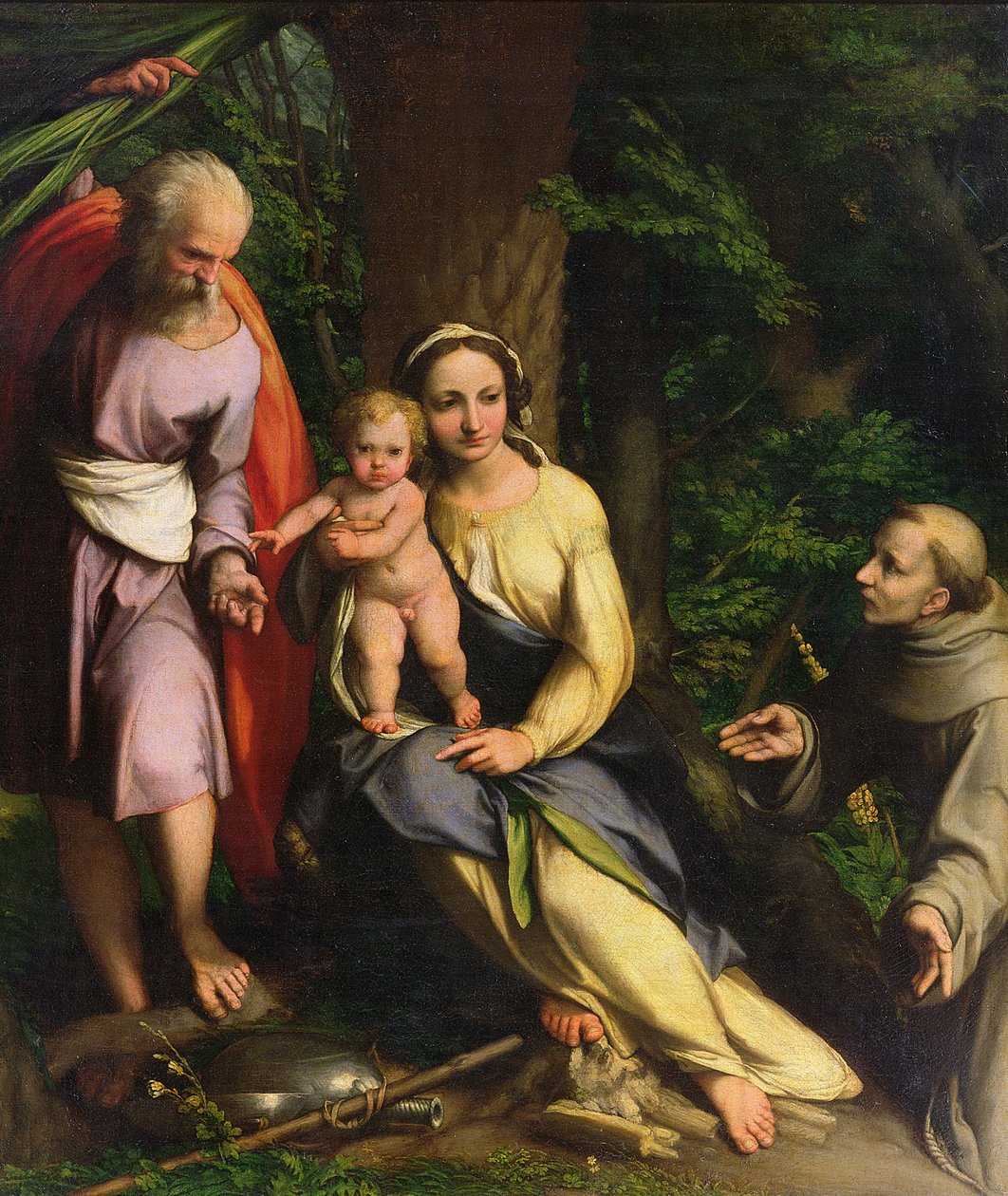 Hvil på flukten til Egypt, ca. 1515 av Antonio da Correggio
