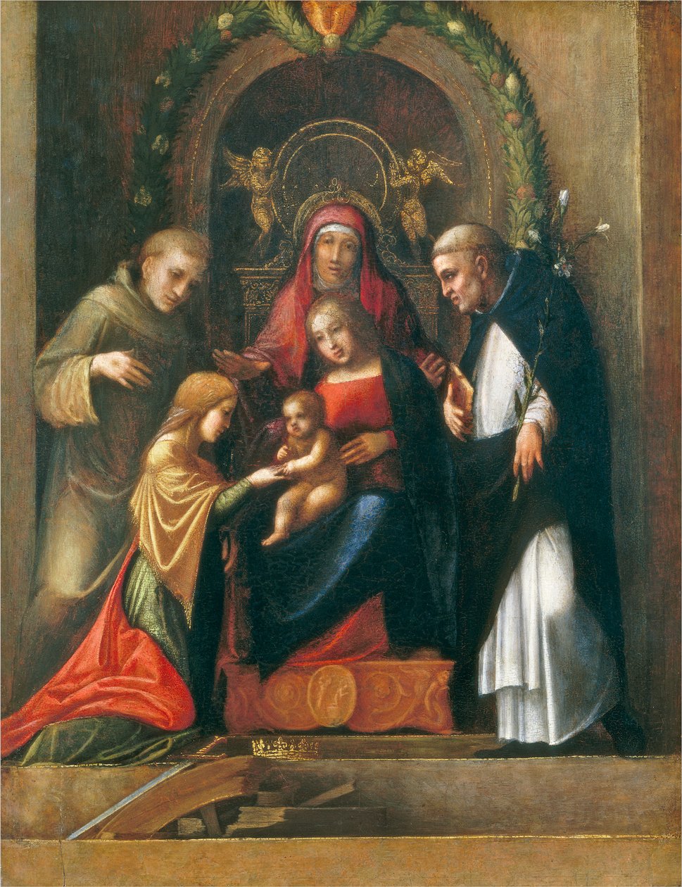 The Mystic Marriage of St. Catherine, 1510-15 av Antonio da Correggio