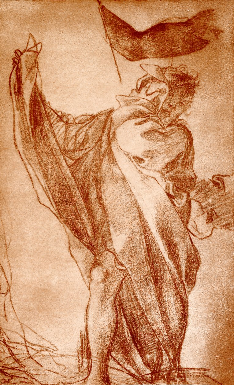 Design til en apostelfigur for katedralkuppelen i Parma av Antonio da Correggio
