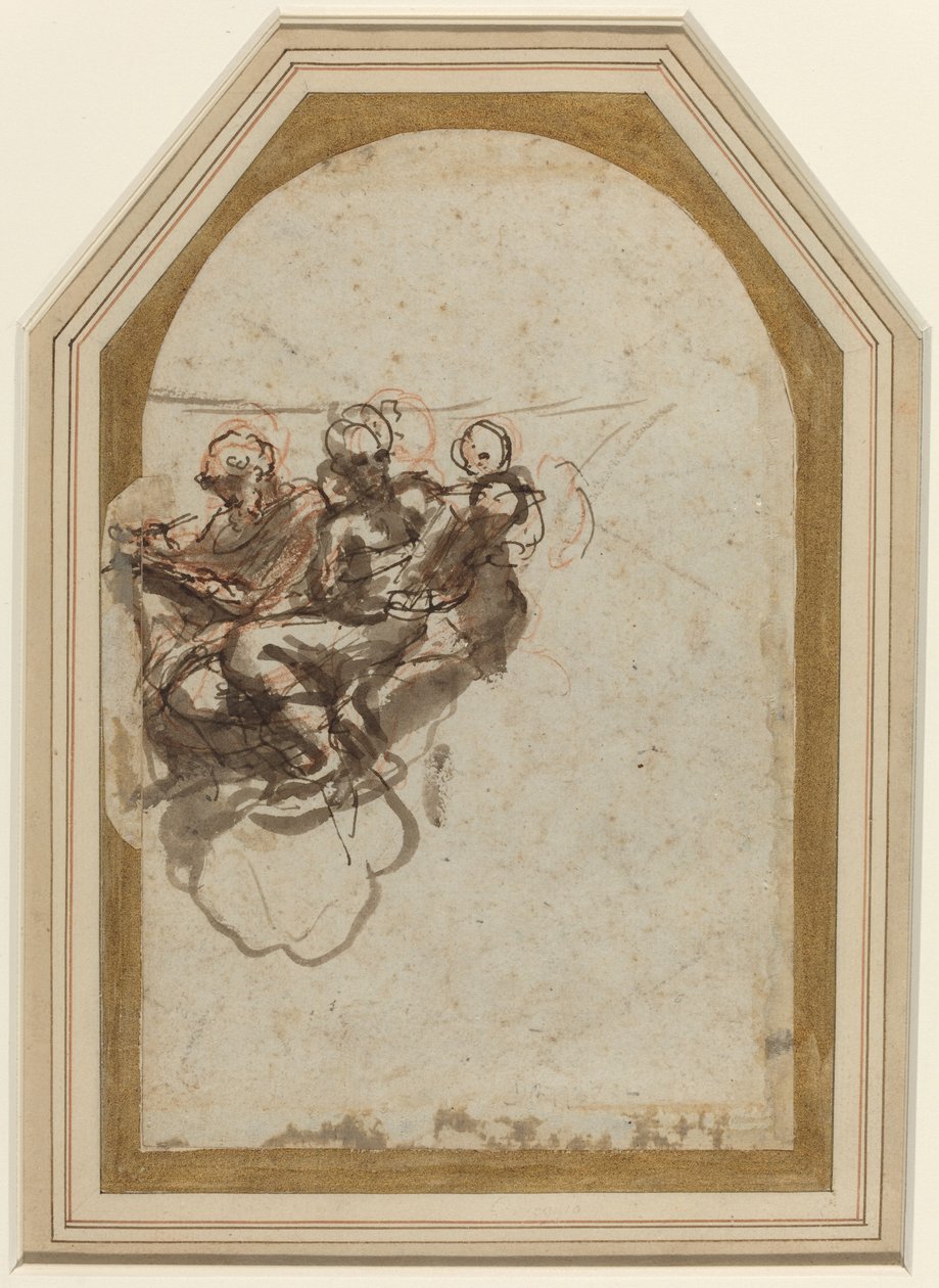 Saint Matthew og Saint Hieronymus [verso] av Correggio