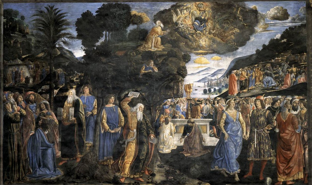 Lovens tabeller med gullkalven av Cosimo Rosselli