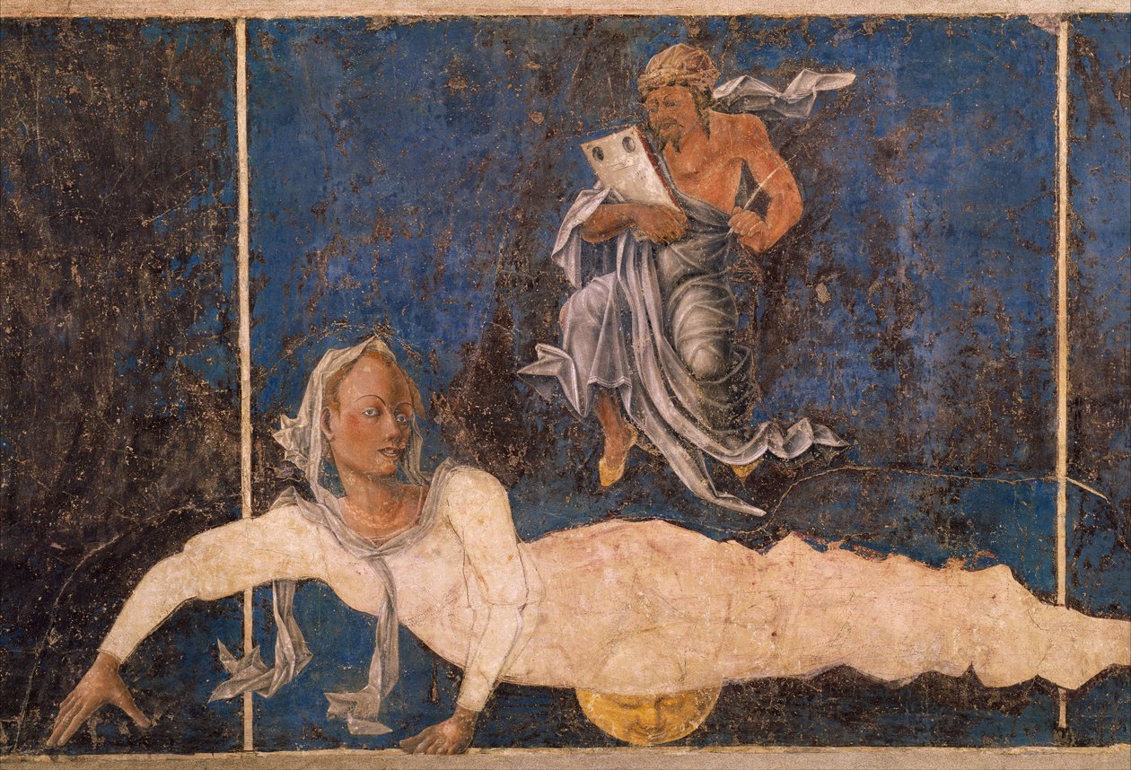 Jomfru med dekan, scene fra august måned, ca 1470, tilskrevet Cosimo Tura av Cosimo (attr. to) Tura
